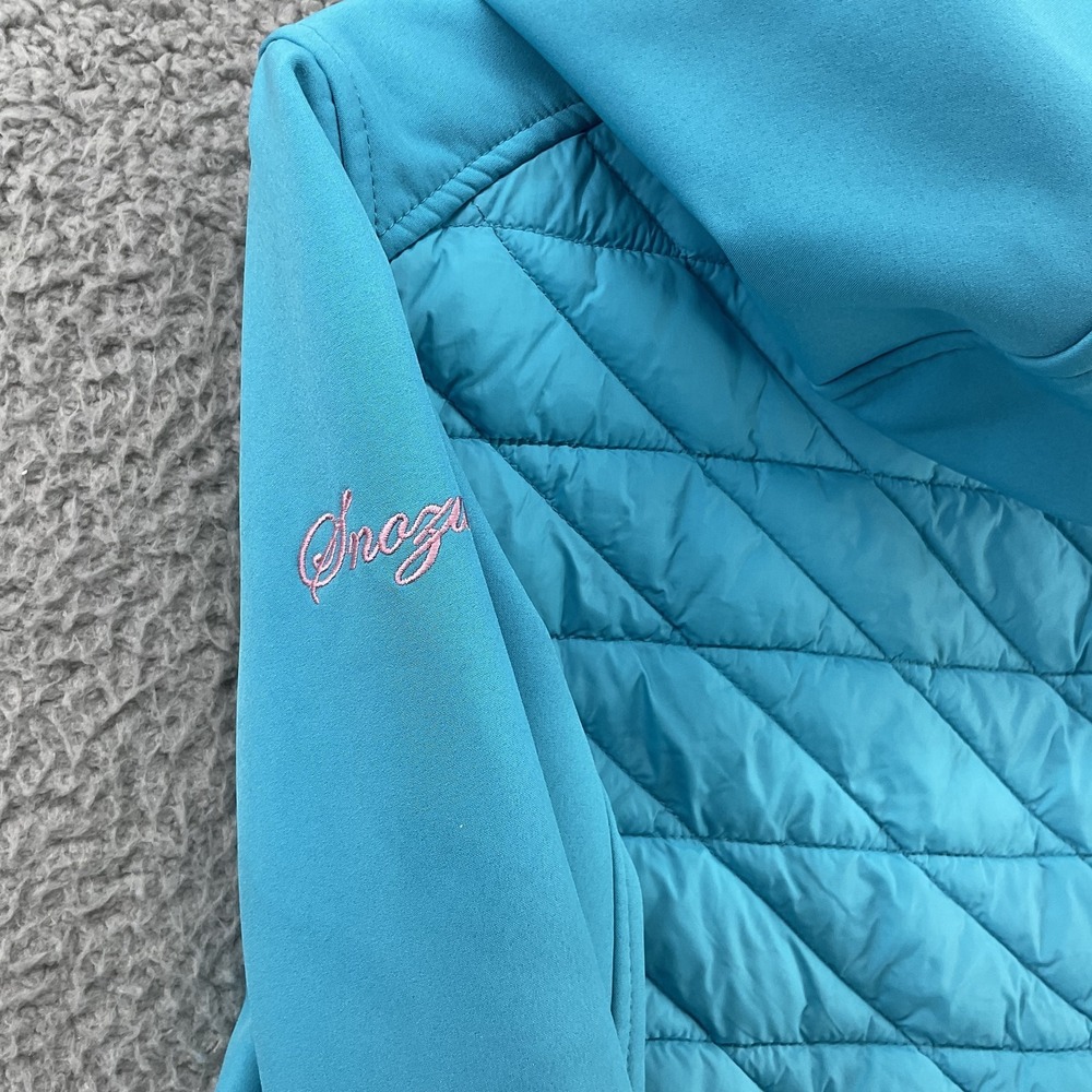 Snozu‎ Jacket Girls 5-6 Years Blue Quilted Hooded Full Zip Fleece Lined - Picture 6 of 9